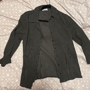 Ann Taylor Black and White Button Down Shirt